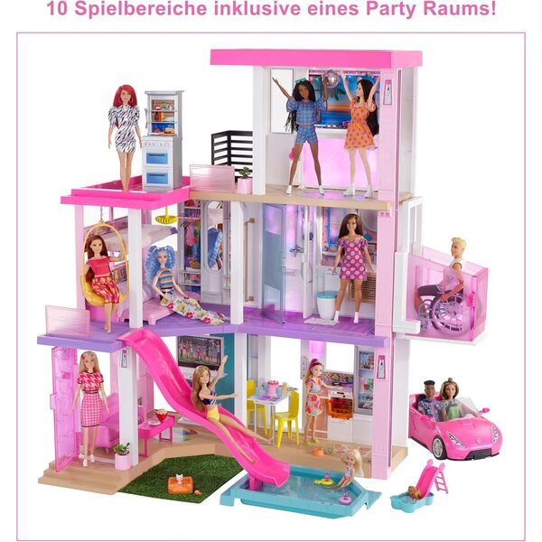 Barbie Dream House 3 Piani con Piscina, Ascensore e 75+ Accessori per Bambini 3+