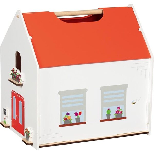 goki CityLife tragbares Puppenhaus aus Holz mit 54 Teilen, komplett mit Möbeln und Puppen