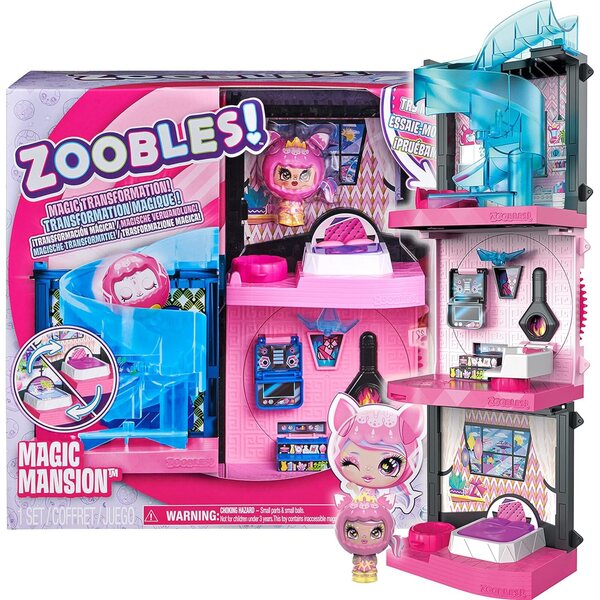 Zoobles Magic Mansion Casa dei Sogni con 3 Stanze Trasformabili, Scivolo e Accessori