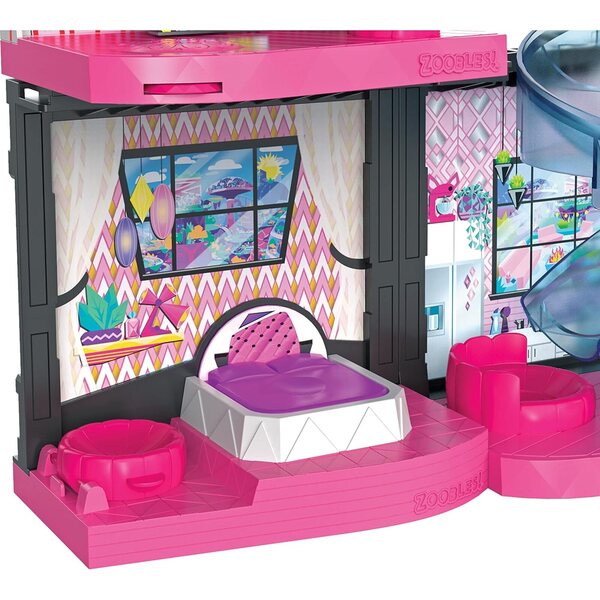 Zoobles Magic Mansion Casa dei Sogni con 3 Stanze Trasformabili, Scivolo e Accessori