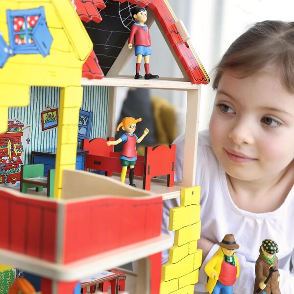 Pippi Langstrumpf Casa delle Bambole in Legno 2 Piani – Kit da Montare per Bambini 3+