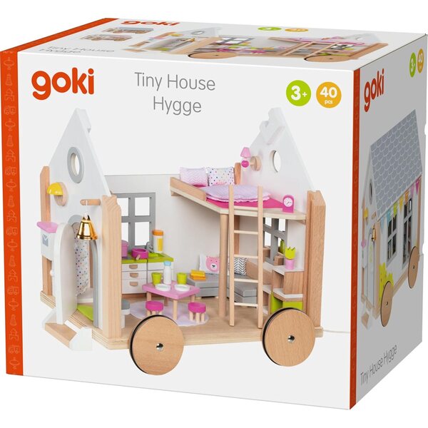 goki Tiny House Hygge 40-teiliges mobiles Puppenhaus im skandinavischen Stil