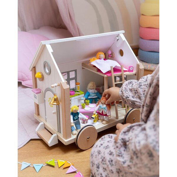 goki Tiny House Hygge 40-teiliges mobiles Puppenhaus im skandinavischen Stil