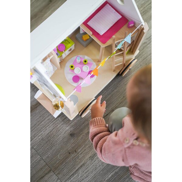 goki Tiny House Hygge 40-teiliges mobiles Puppenhaus im skandinavischen Stil