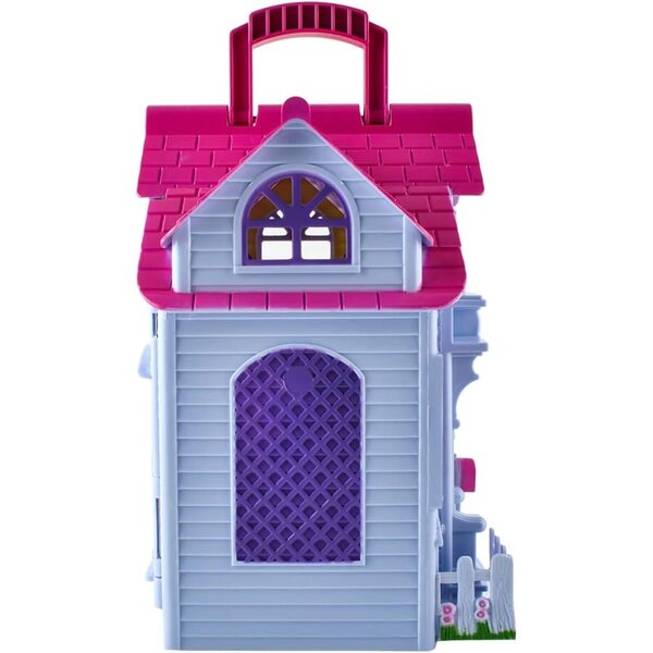 Set casa delle bambole Portatile con Mobili e Gioco Didattico per Bambine da 3 Anni