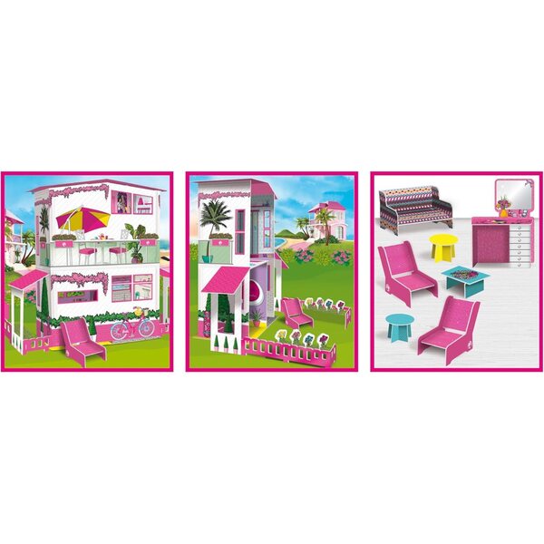 Lisciani Barbie Dreamvilla – 3D-Haus zum Bauen und Dekorieren für Kinder ab 4 Jahren