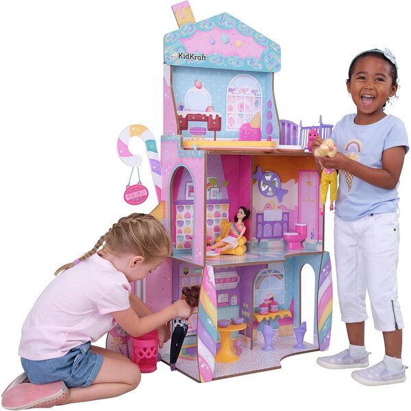 KidKraft Candy Castle: Casa delle Bambole in Legno con Accessori e Lama-Einhorn
