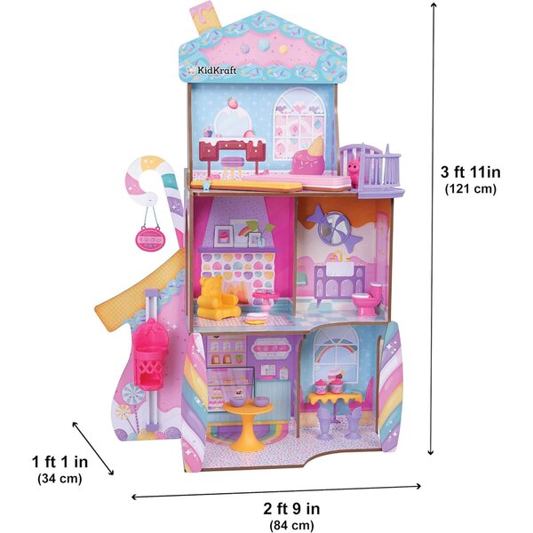 KidKraft Candy Castle: Casa delle Bambole in Legno con Accessori e Lama-Einhorn