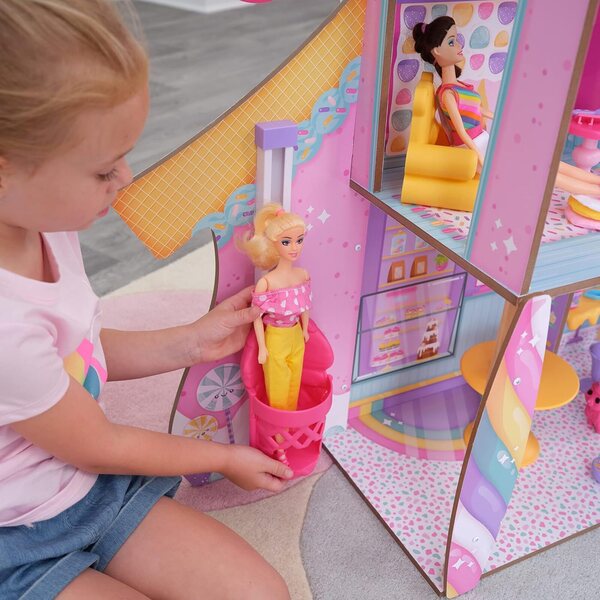 KidKraft Candy Castle: Casa delle Bambole in Legno con Accessori e Lama-Einhorn