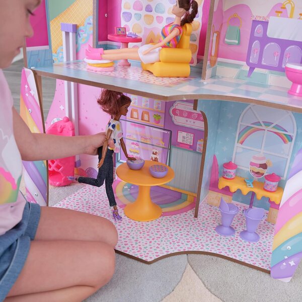 KidKraft Candy Castle: Casa delle Bambole in Legno con Accessori e Lama-Einhorn