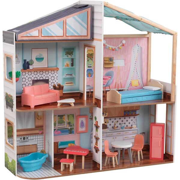 KidKraft 10154 casa delle bambole in legno per bambini con design innovativo e accessori