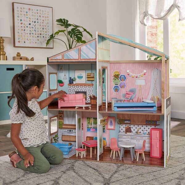 KidKraft 10154 casa delle bambole in legno per bambini con design innovativo e accessori