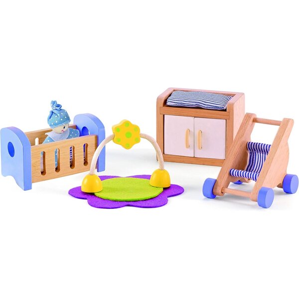 Casa delle bambole Hape quattro stagioni con mobili e accessori per la cameretta dei bambini in legno ecologico