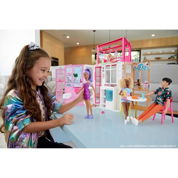 Casa Barbie con 4 Aree Gioco, Mobili Completi, Doppio Piano e Accessori