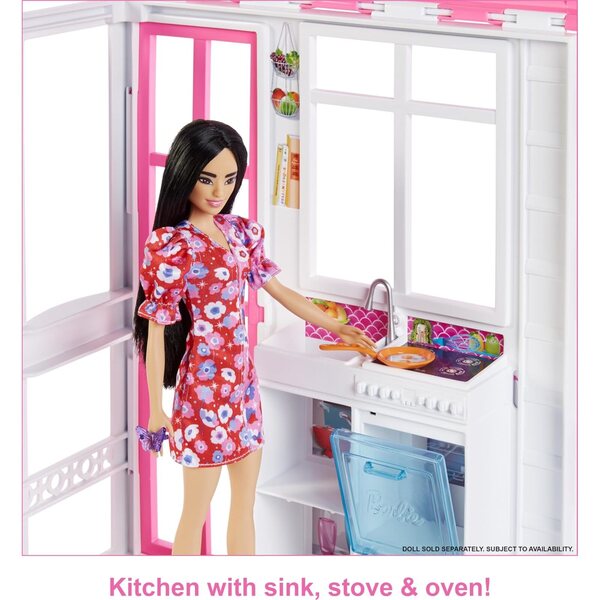 Casa Barbie con 4 Aree Gioco, Mobili Completi, Doppio Piano e Accessori
