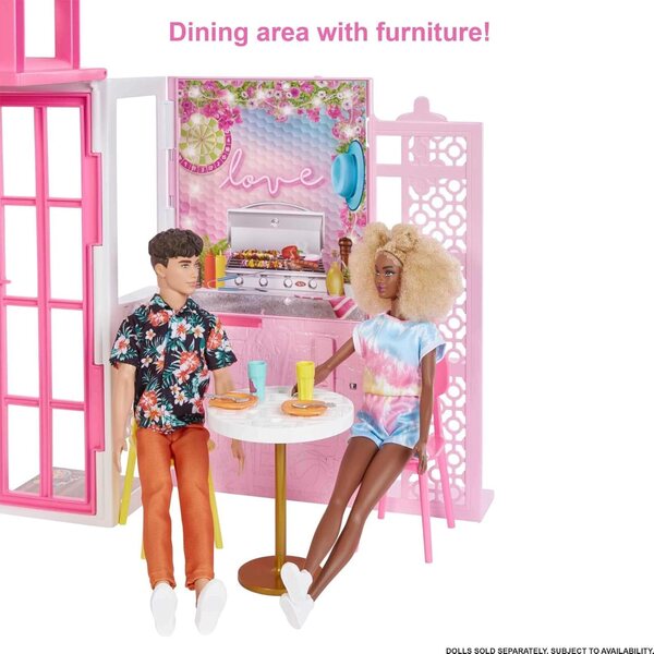 Casa Barbie con 4 Aree Gioco, Mobili Completi, Doppio Piano e Accessori