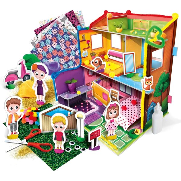 KIT CREATIVO My First Doll's House per Bambini 4-8 Anni - casa delle bambole in 3D Made in Italy