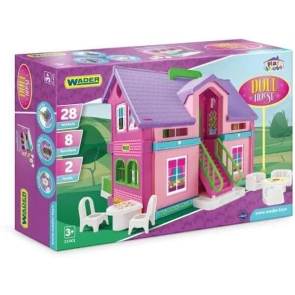 Play House casa delle bambole: Casa delle bambole multifunzionale con mobili inclusi