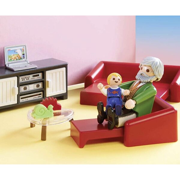 PLAYMOBIL Dollhouse 70205 Grande Casa delle Bambole e 70207 Salotto Accogliente con Luci