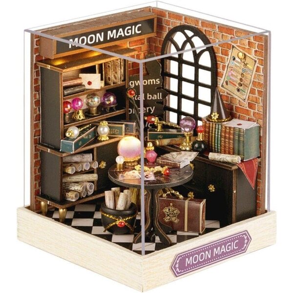 Wudaizhi Miniatura Casa in Legno fai-da-te 11,5x9x9 cm Kit Artigianale Decorativo