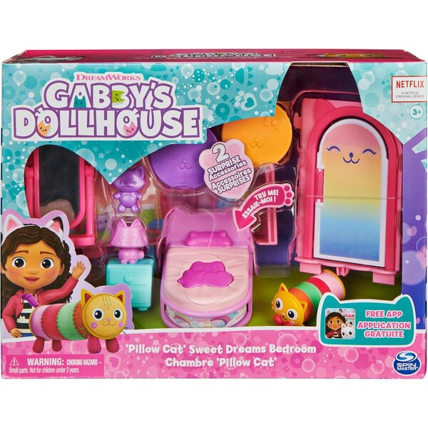 Gabby's Dollhouse Deluxe Raum Sweet Dreams und Prime and Pamper für Kinder ab 3+ Jahren