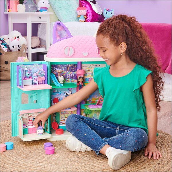 Gabby's Dollhouse Deluxe Raum: Backküche und Sweet Dreams Schlafzimmer mit Puppen und Zubehör