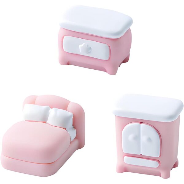 Set Miniature Salotto e Divano Letto in Resina per Case delle Bambole e Hobby Creativi