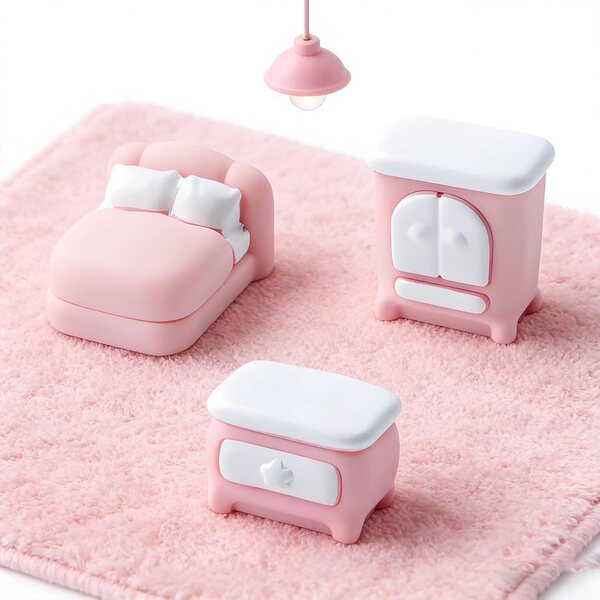 Miniatur-Wohnzimmer- und Schlafsofa-Set aus Kunstharz für Puppenhäuser und kreative Hobbys