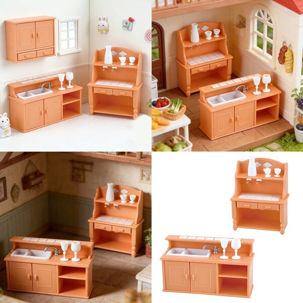 Interaktive Miniaturküche für Kinder mit Zubehör, kreatives Lernspielset