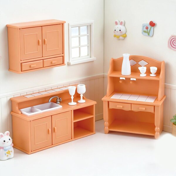 Interaktive Miniaturküche für Kinder mit Zubehör, kreatives Lernspielset