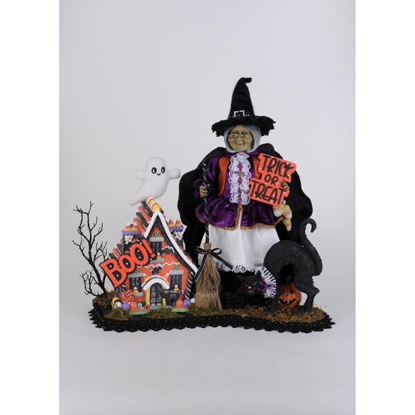 Decorazione Halloween Karen Didion: Casa in Vimini Illuminata con Strega e Animali