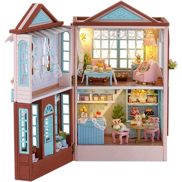 Bausatz für ein Miniatur-Holzhaus mit Süßigkeiten- und Milchtee-Thema, perfektes Geschenk