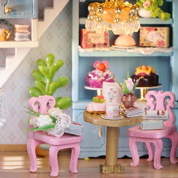Bausatz für ein Miniatur-Holzhaus mit Süßigkeiten- und Milchtee-Thema, perfektes Geschenk