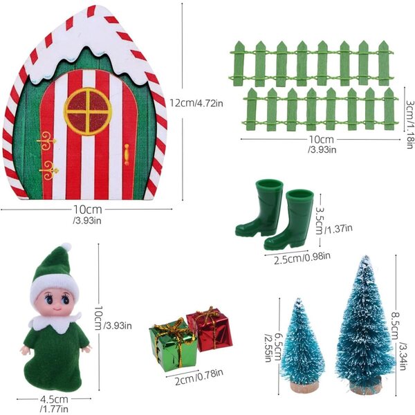Set Miniatur-Weihnachtshaus, festliche Dekoration für Puppen und Modelle