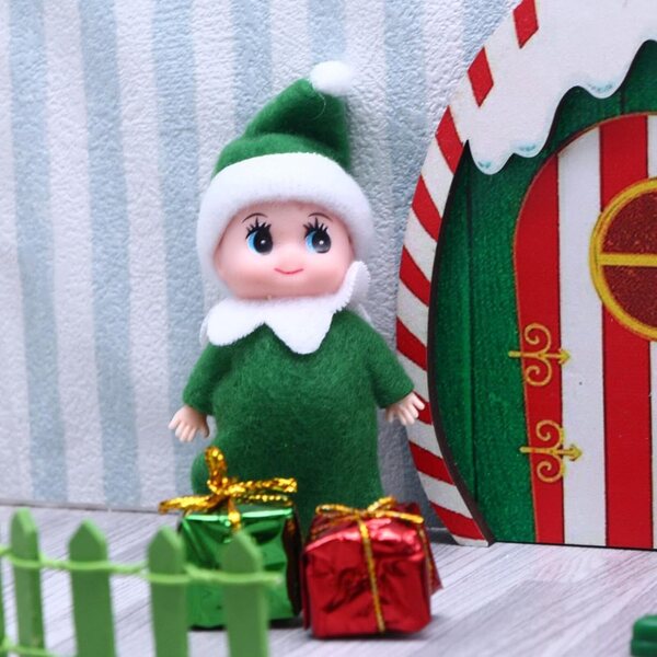 Set Miniatur-Weihnachtshaus, festliche Dekoration für Puppen und Modelle