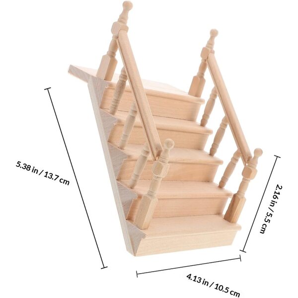 Mini-Holzleiter für Puppenhaus, realistisches Miniatur-Dekorationszubehör