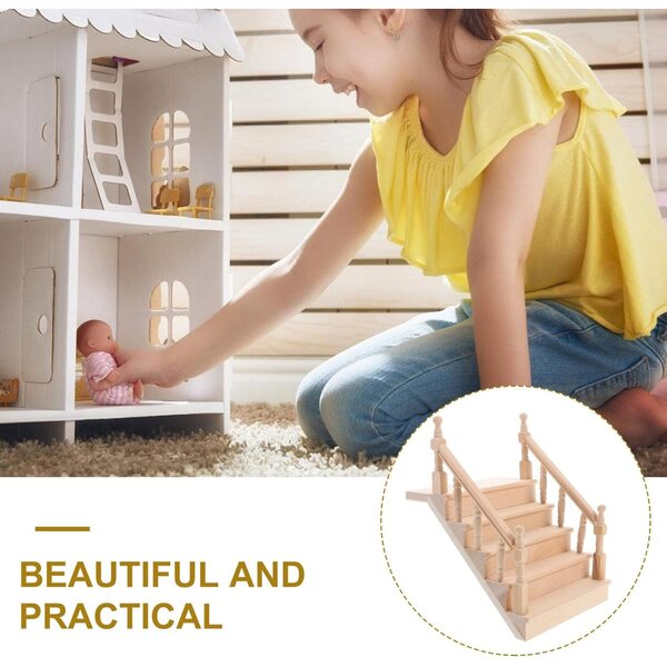 Mini-Holzleiter für Puppenhaus, realistisches Miniatur-Dekorationszubehör