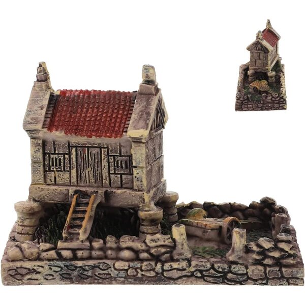 Miniatura Casa in Resina per Decorazione da Giardino 7,3x6,2x5 cm
