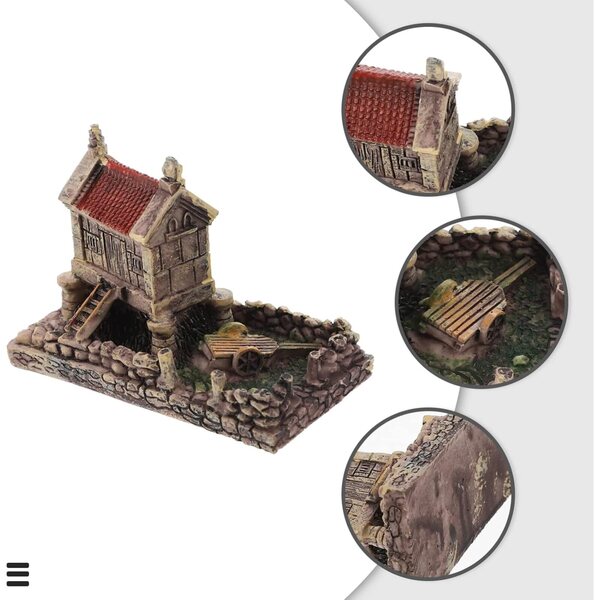 Miniaturhaus aus Harz zur Gartendekoration 7,3x6,2x5 cm