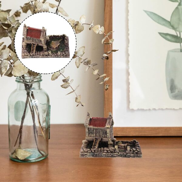 Miniaturhaus aus Harz zur Gartendekoration 7,3x6,2x5 cm