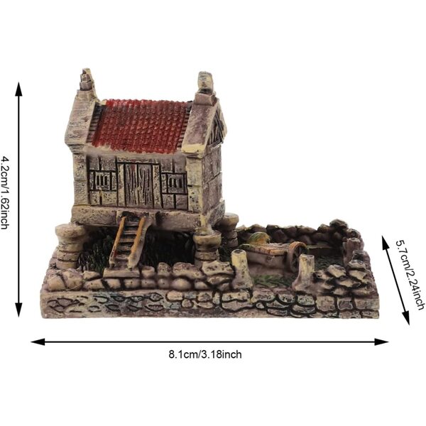 Miniaturhaus aus Harz zur Gartendekoration 7,3x6,2x5 cm
