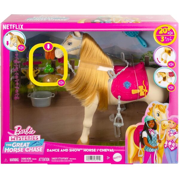 Barbie Tornado: Cavallo Interattivo con Suoni, Danza e Accessori dal Mondo Barbie Mysteries