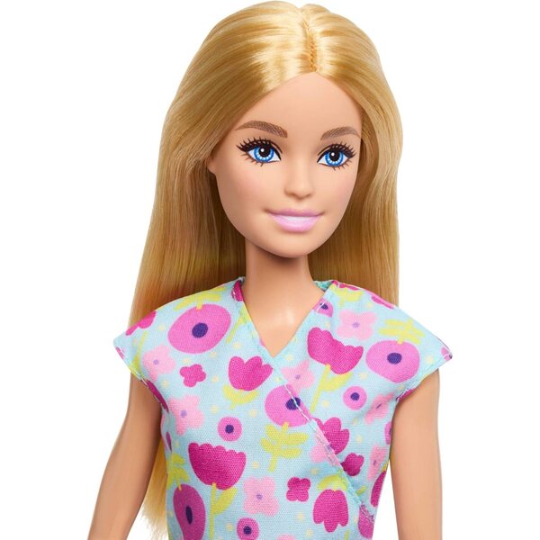 Barbie-Kinderarzt-Spielset mit Puppe in OP-Kleidung, 2 Puppen und Zubehör