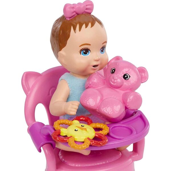 Barbie Skipper Babysitter-Set mit Babypuppe, Zahnfunktion und Zubehör für 3+ Jahre