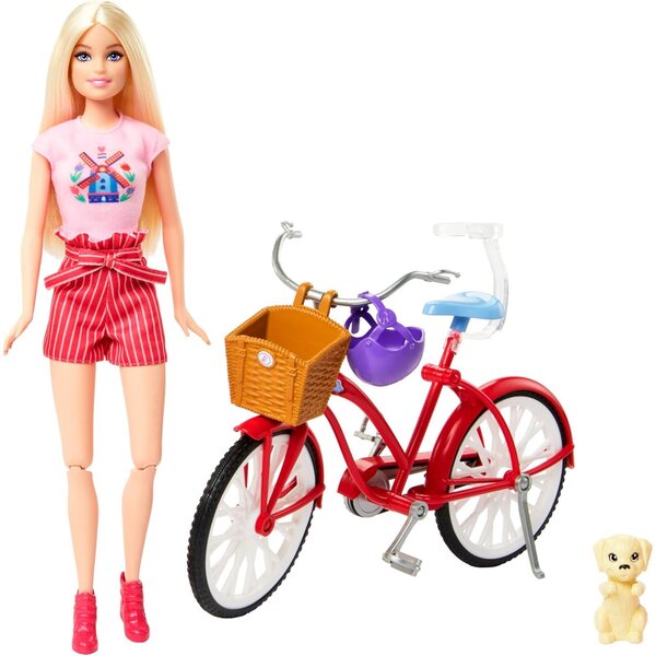 Barbie-Set mit Fahrrad Mattel HWJ00 – Spiel und Zubehör für Mädchen