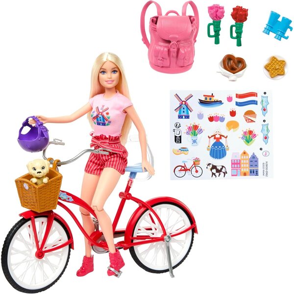 Barbie-Set mit Fahrrad Mattel HWJ00 – Spiel und Zubehör für Mädchen
