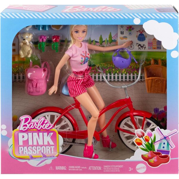 Barbie-Set mit Fahrrad Mattel HWJ00 – Spiel und Zubehör für Mädchen