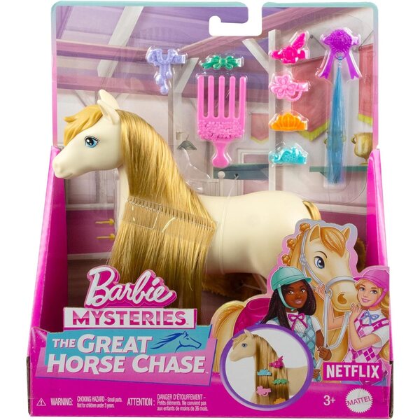 Barbie Mysteries Cavallo con Manto Lungo e Accessori per Styling Creativo