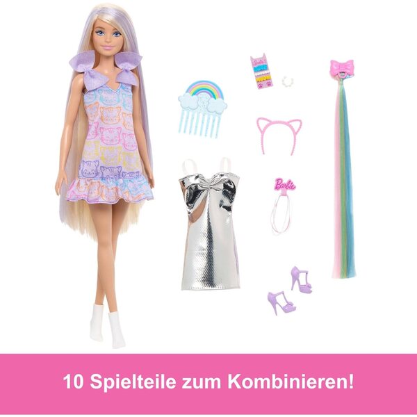 Barbie Fun & Fancy Puppe con Accessori, Capelli Lunghi Biondi e 2 Look Moda