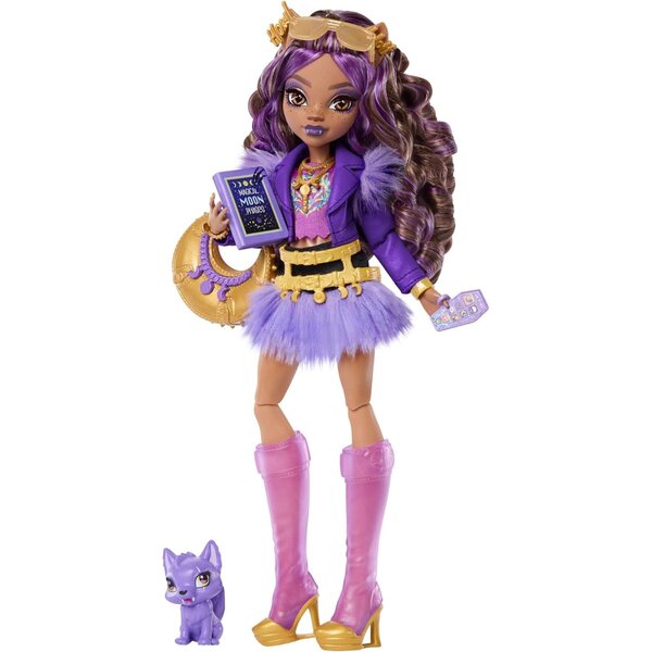 Monster High Clawdeen Wolf mit Wolfskind Crescent und 7 Modeaccessoires und Geschichten